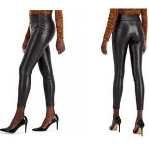 INC International Concepts Faux Leather Pants Size 2 Skinny Slimming Cat Sleek